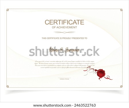 Certificate or diploma retro design template vector illustration 