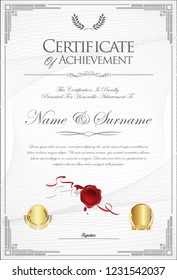 Certificate or diploma retro template 