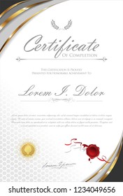 Certificate or diploma retro template