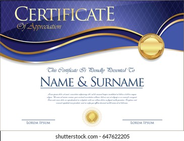 Certificate or diploma retro template