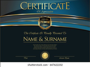 Certificate or diploma retro template