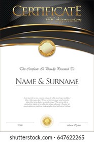 Certificate or diploma retro template