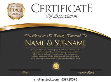 Certificate or diploma retro template