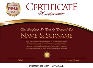 Certificate or diploma retro template