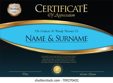 Certificate or diploma retro template 