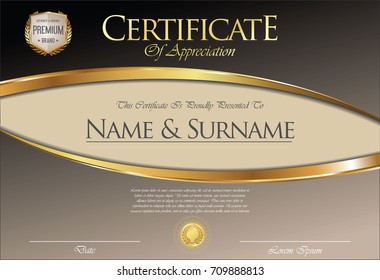 Certificate or diploma retro template
