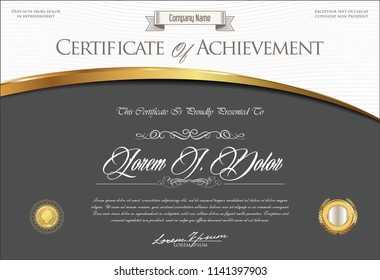 Certificate or diploma retro template vector illustration