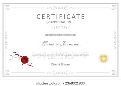 Certificate or diploma retro template vector template 