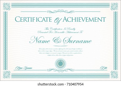 Certificate or diploma retro vintage background vector