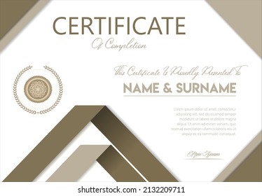 Certificate or diploma retro vintage design