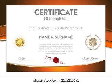 Certificate or diploma retro vintage design