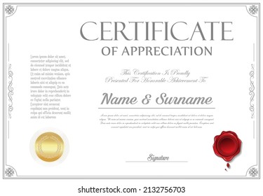 Certificate or diploma retro vintage design vector