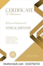 Certificate or diploma retro vintage design vector