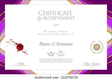 Certificate or diploma retro vintage design vector