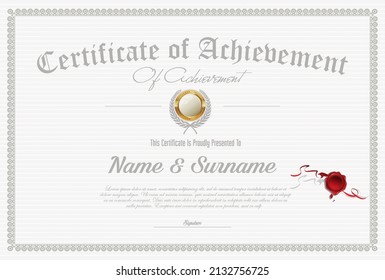 Certificate or diploma retro vintage design vector