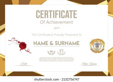 Certificate or diploma retro vintage design vector