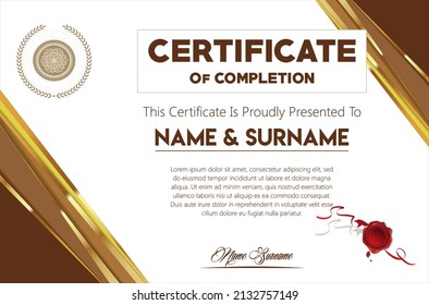 Certificate or diploma retro vintage design vector