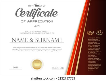 Certificate or diploma retro vintage design vector
