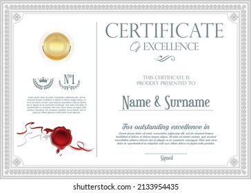 certificate or diploma retro vintage design vector