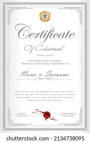 certificate or diploma retro vintage design vector