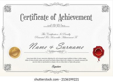 certificate or diploma retro vintage design vector