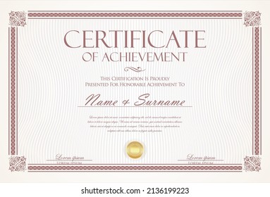 certificate or diploma retro vintage design vector