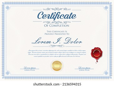 certificate or diploma retro vintage design vector