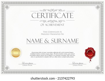 certificate or diploma retro vintage design vector