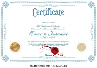 certificate or diploma retro vintage design vector