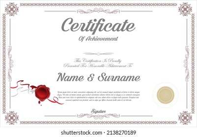 certificate or diploma retro vintage design vector