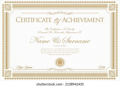 certificate or diploma retro vintage design vector