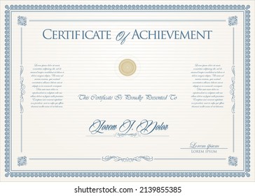 certificate or diploma retro vintage design vector