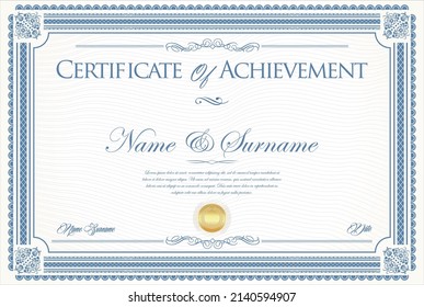 
certificate or diploma retro vintage design vector