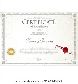 Certificate or diploma retro vintage design vector illustration