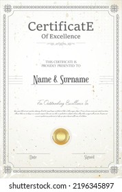 Certificate or diploma retro vintage design vector illustration