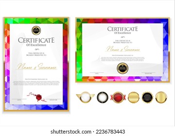 certificate or diploma retro vintage design vector