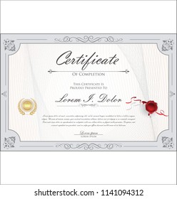 Certificate or diploma retro vintage golden design 