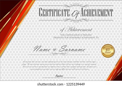 Certificate or diploma retro vintage template vector