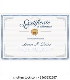 Certificate or diploma retro vintage template