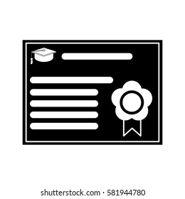 certificate diploma school pictogram