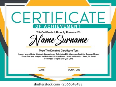 Certificate or diploma simple design template vector illustration