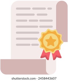 certificate or diploma stamped with medal quality guarantee isolated on white background.