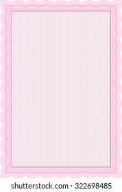 Certificate or diploma template. Artistry design. Printer friendly. Vector certificate template.