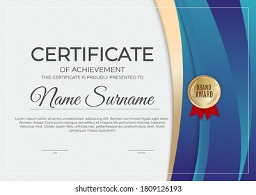 Certificado, antecedentes de plantilla de diploma.Ilustración vectorial EPS10
