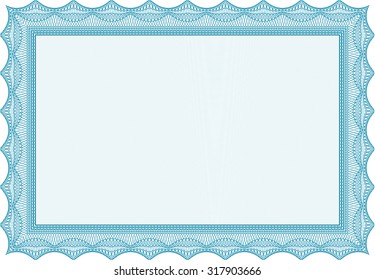 Certificate or diploma template. Border, frame. Elegant design. With linear background. 