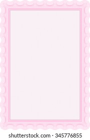 Certificate or diploma template. Complex background. Diploma of completion.Nice design. 