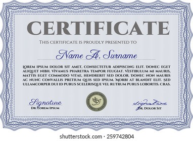 Certificate or diploma template. Complex design.