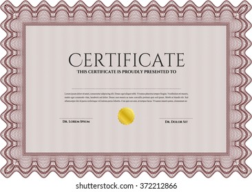 Certificate or diploma template. Cordial design. Customizable, Easy to edit and change colors. Easy to print. Blue color.