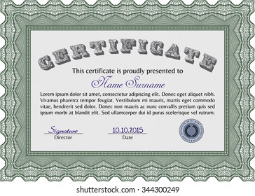 Certificate or diploma template. Customizable, Easy to edit and change colors.Beauty design. Printer friendly. 