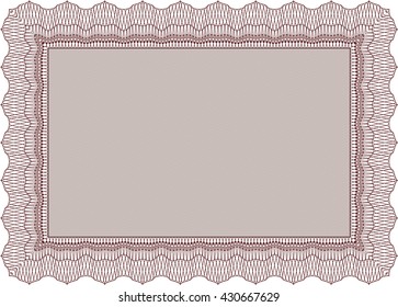Certificate or diploma template. Customizable, Easy to edit and change colors. Easy to print. Cordial design. Red color.